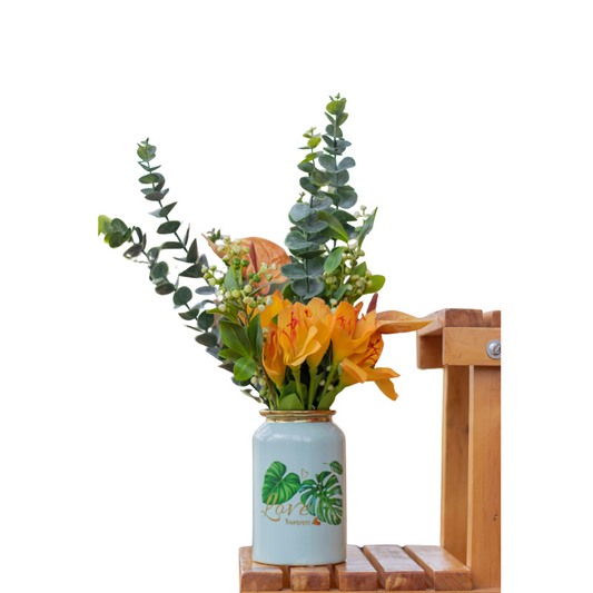 Tiger lily and Eucalyptus artificial flowers