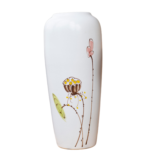 Moth Orchid and Ceramic White Vase